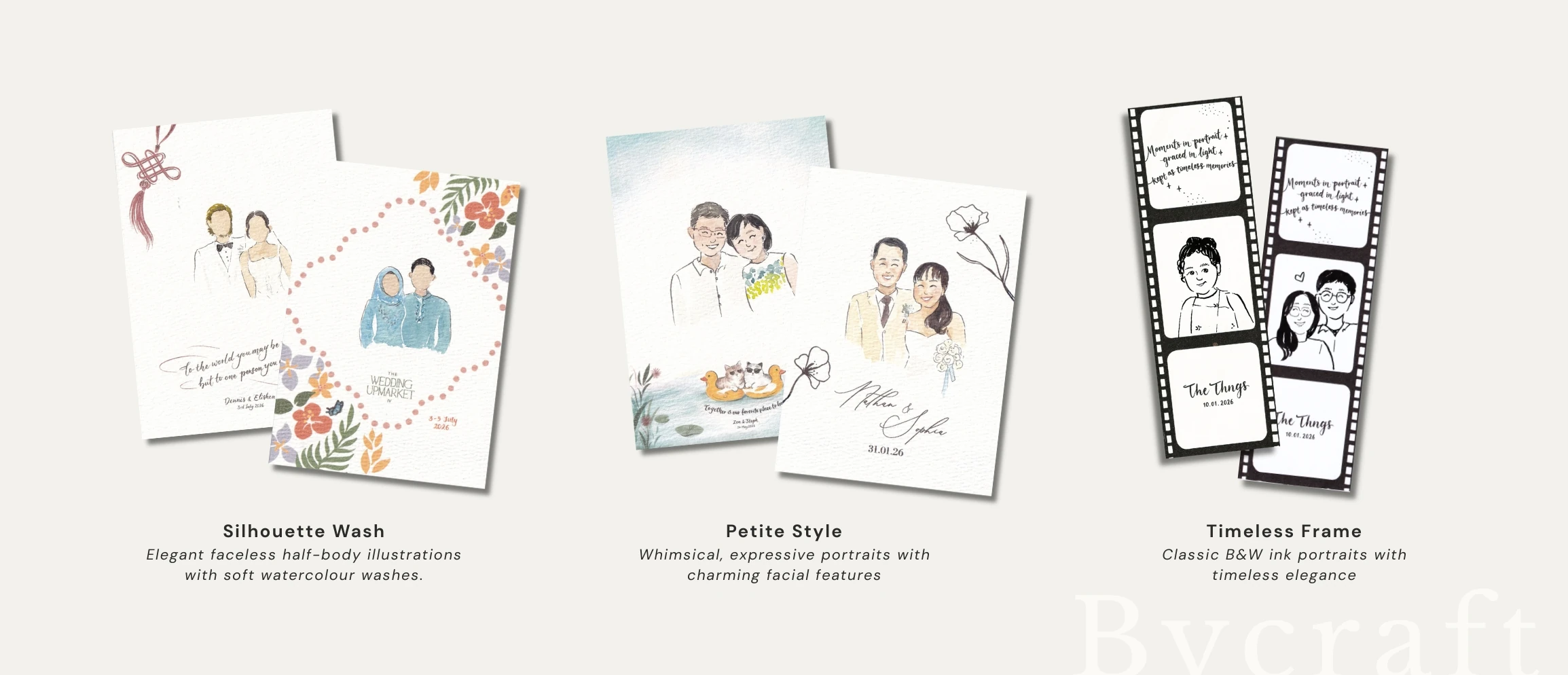 Bycraft live portrait illustration styles