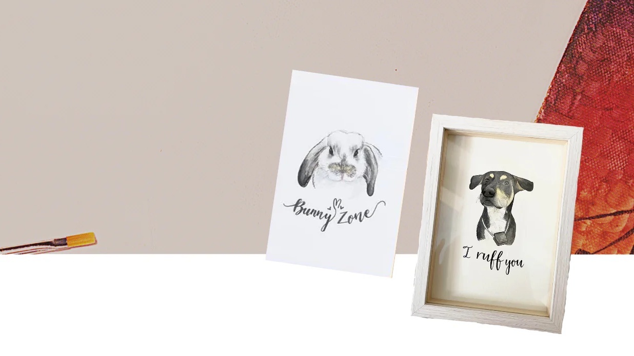 watercolor pet portrait illustrations