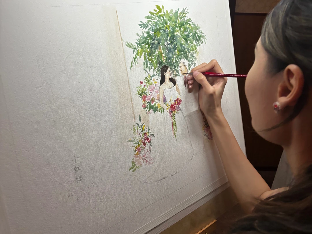 Live Couple Watercolor Painting Behind the Scenes
