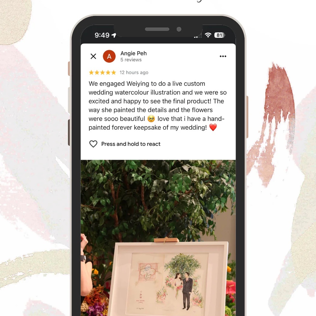 Google review of live couple painting singapore