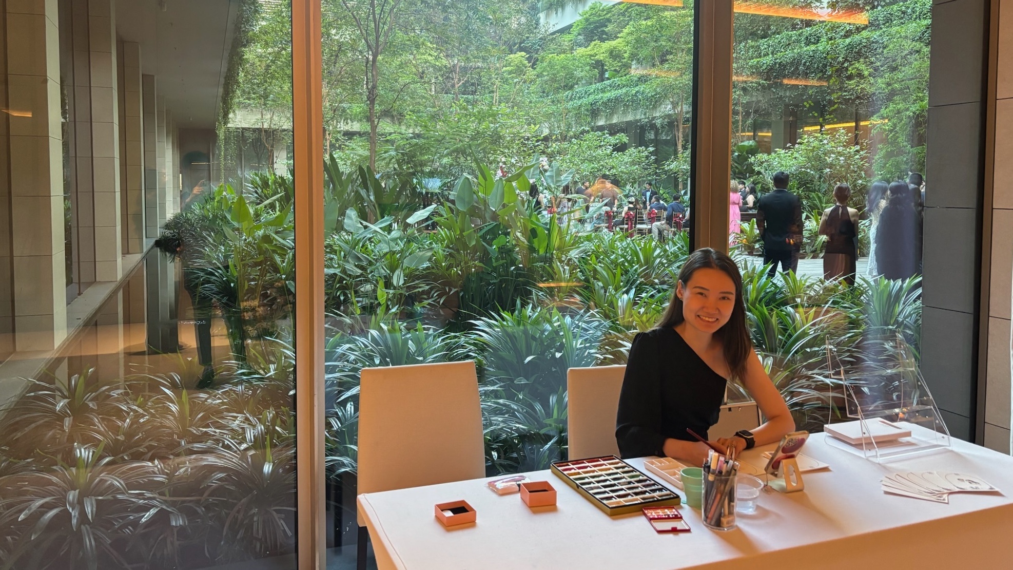 Live event artist painting at Singapore Edition Hotel