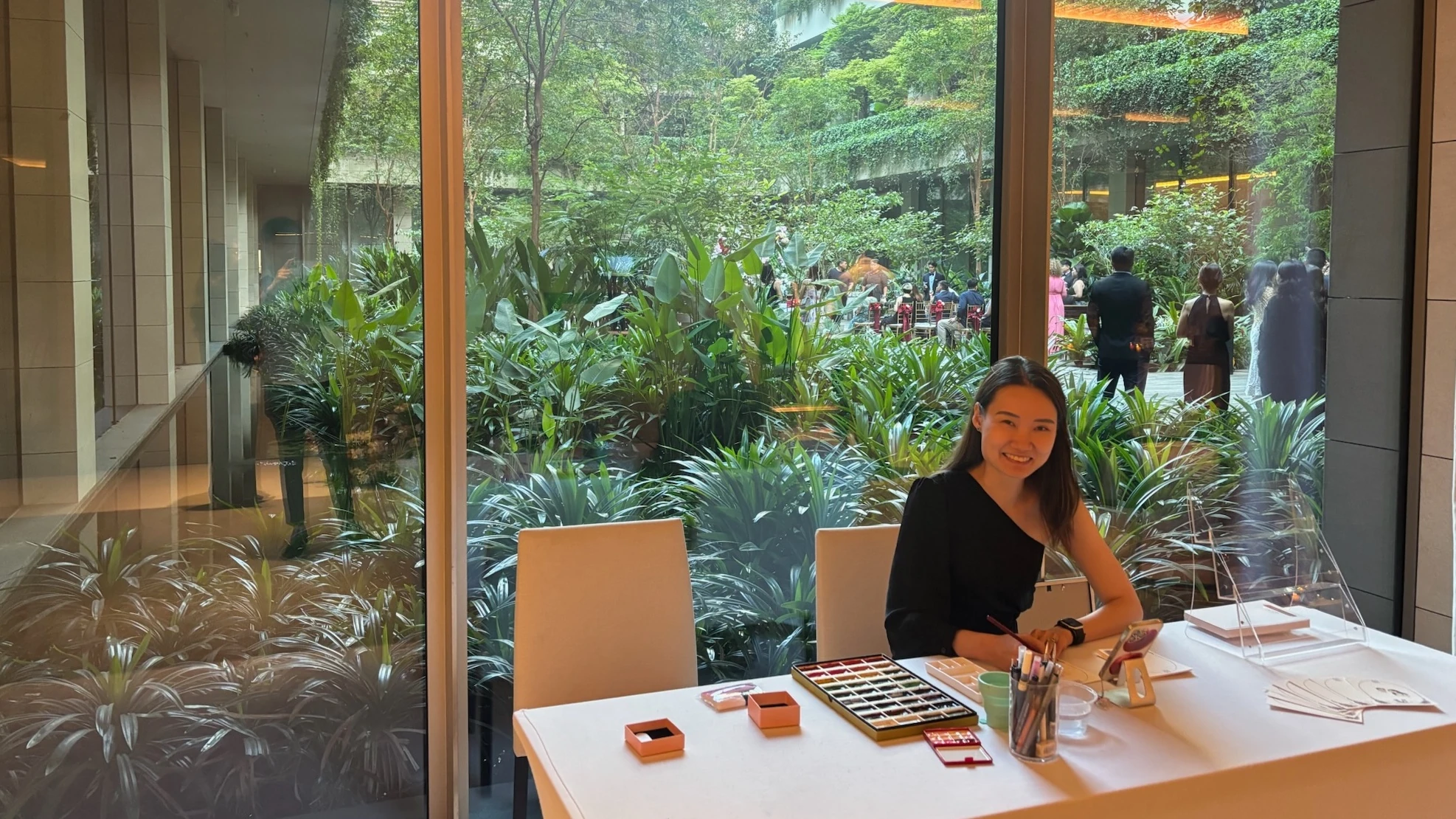 Live event artist painting at Singapore Edition Hotel
