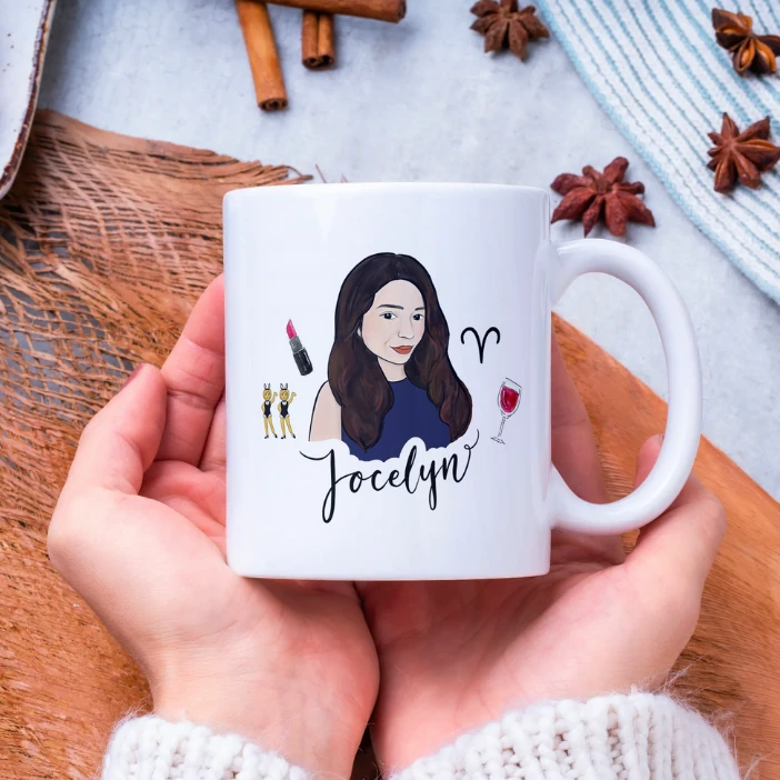 Custom Portrait Mug Personalised Gift for Friends