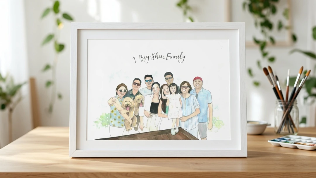 Family watercolor portrait A3 white frame.jpg